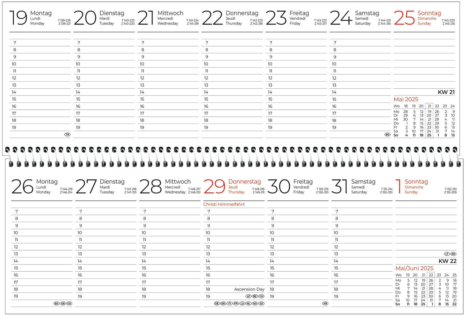 Bild: 4006928024674 | Zettler Tischquerkalender 1W/1S 2025 29,6x9,9 cm grün 1 Woche auf 1...