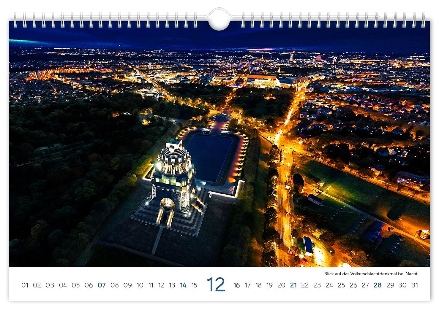 Bild: 9783910680685 | Kalender Leipzig 2025 | 30 x 20 cm weißes Kalendarium | Peter Schubert