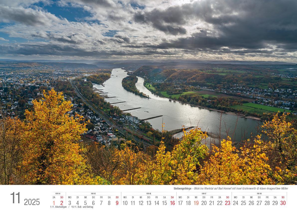 Bild: 9783965352193 | Siebengebirge 2025 Bildkalender A3 quer, spiralgebunden | Holger Klaes