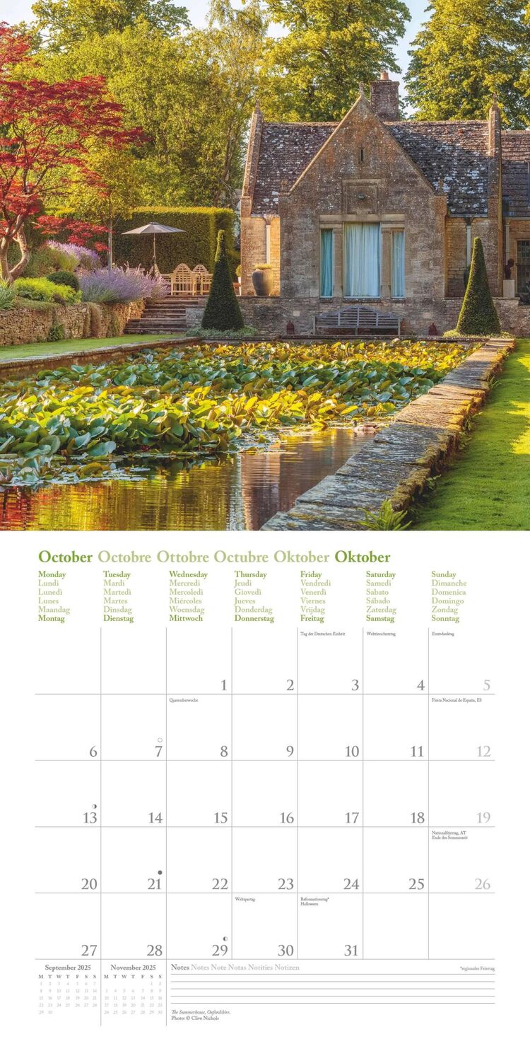 Bild: 4002725988003 | English Country Gardens 2025 - Wand-Kalender - Broschüren-Kalender...