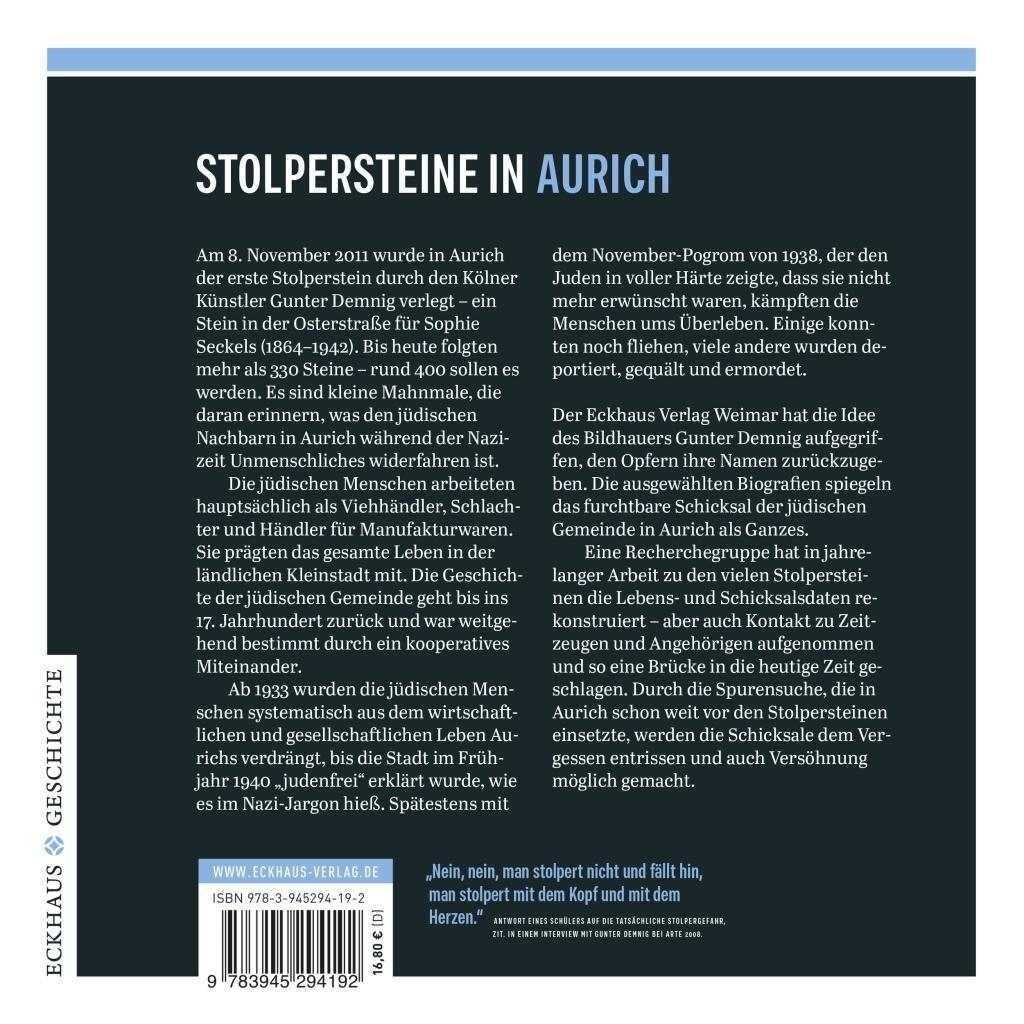Bild: 9783945294192 | Stolperstein-Geschichten Aurich | Spurensuche gegen das Vergessen