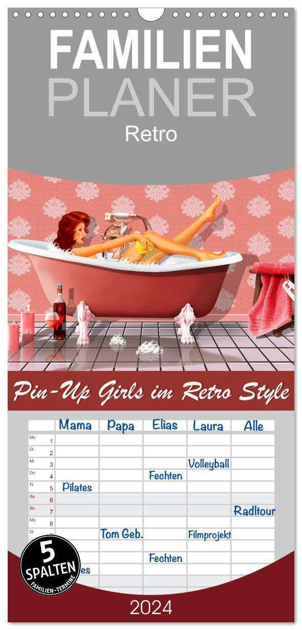 Cover: 9783383087127 | Familienplaner 2024 - Pin-Up Girls im Retro Style by Mausopardia...