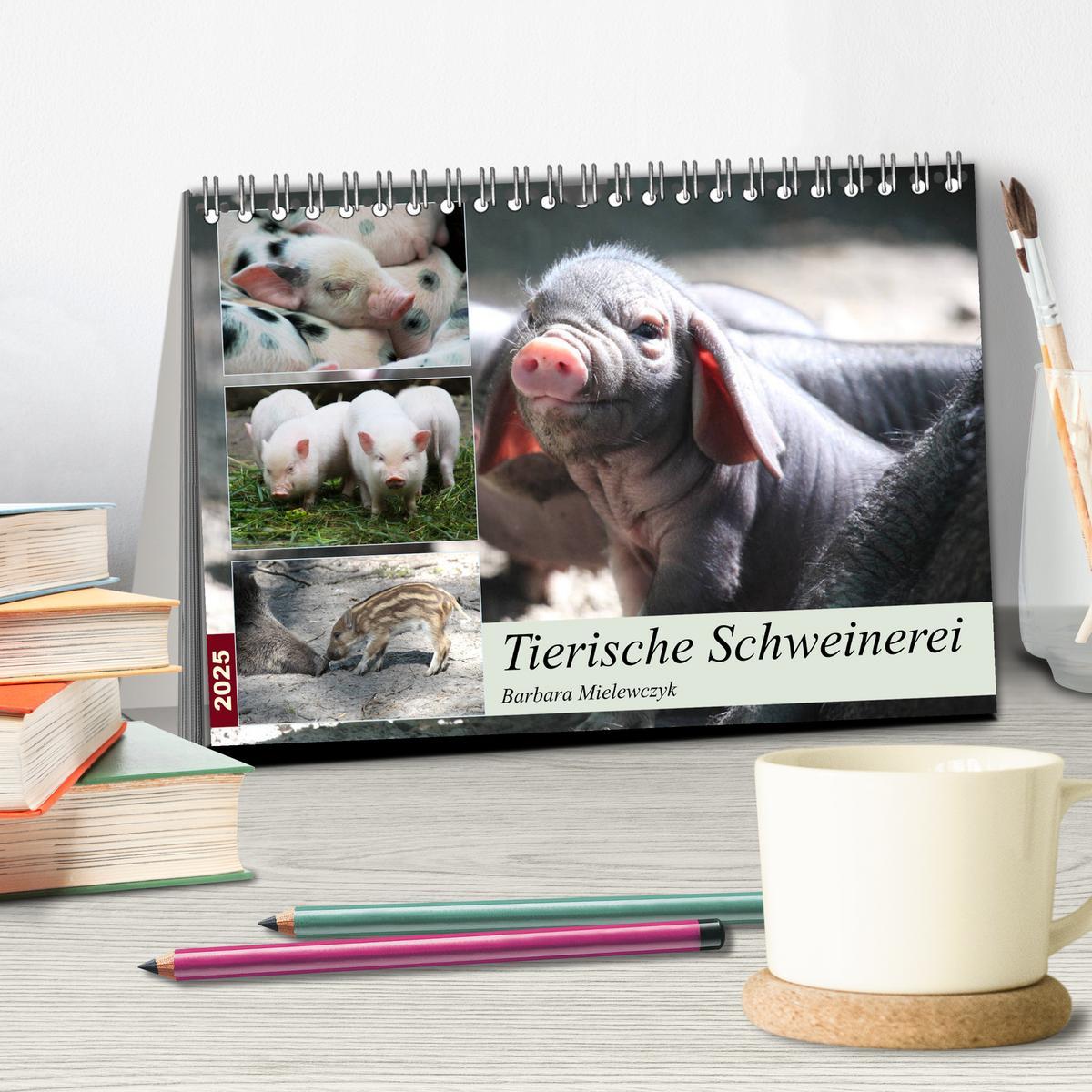 Bild: 9783435410293 | Tierische Schweinerei (Tischkalender 2025 DIN A5 quer), CALVENDO...