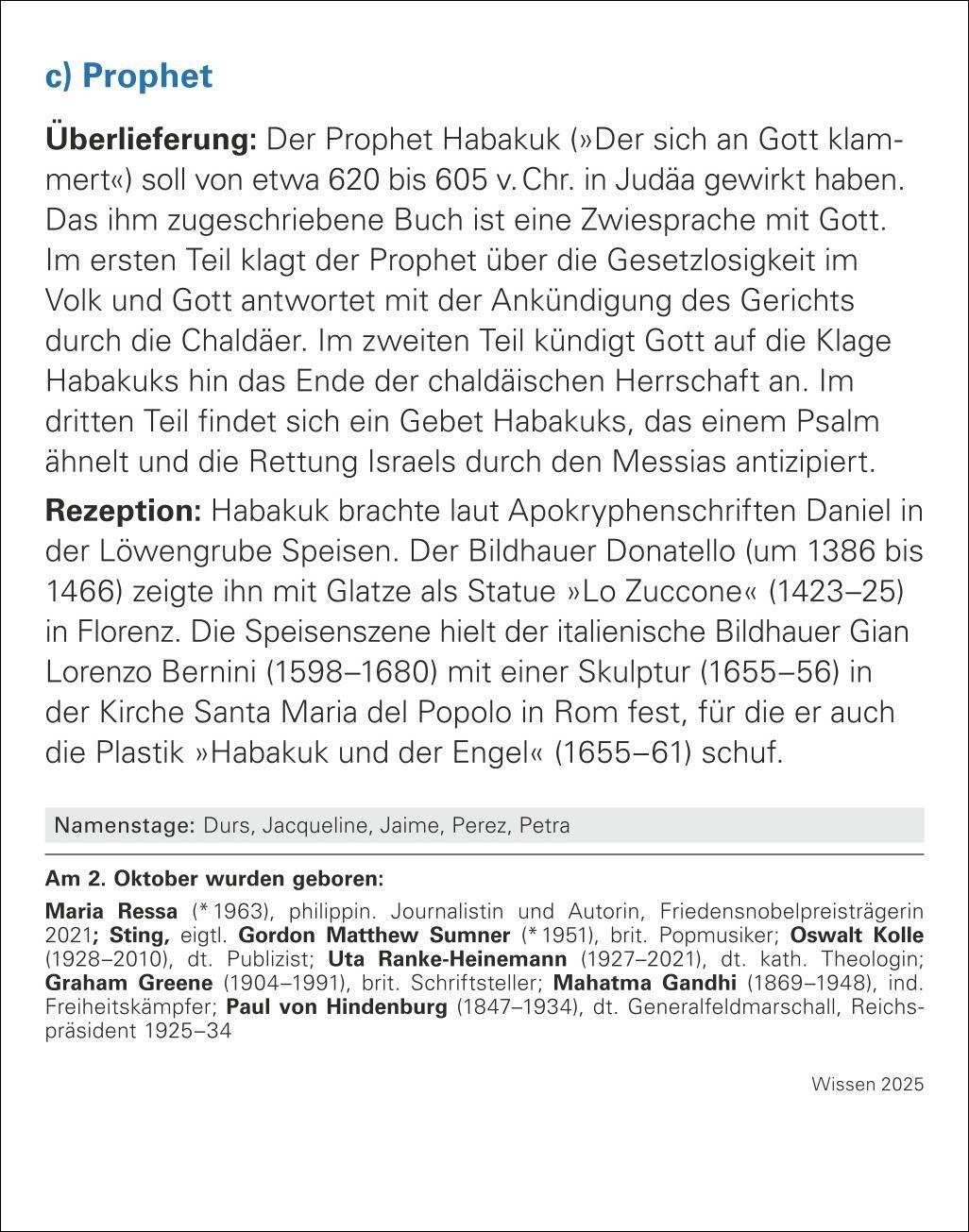 Bild: 9783840033582 | Wissen Tagesabreißkalender 2025 - Quizfragen aus Geschichte,...