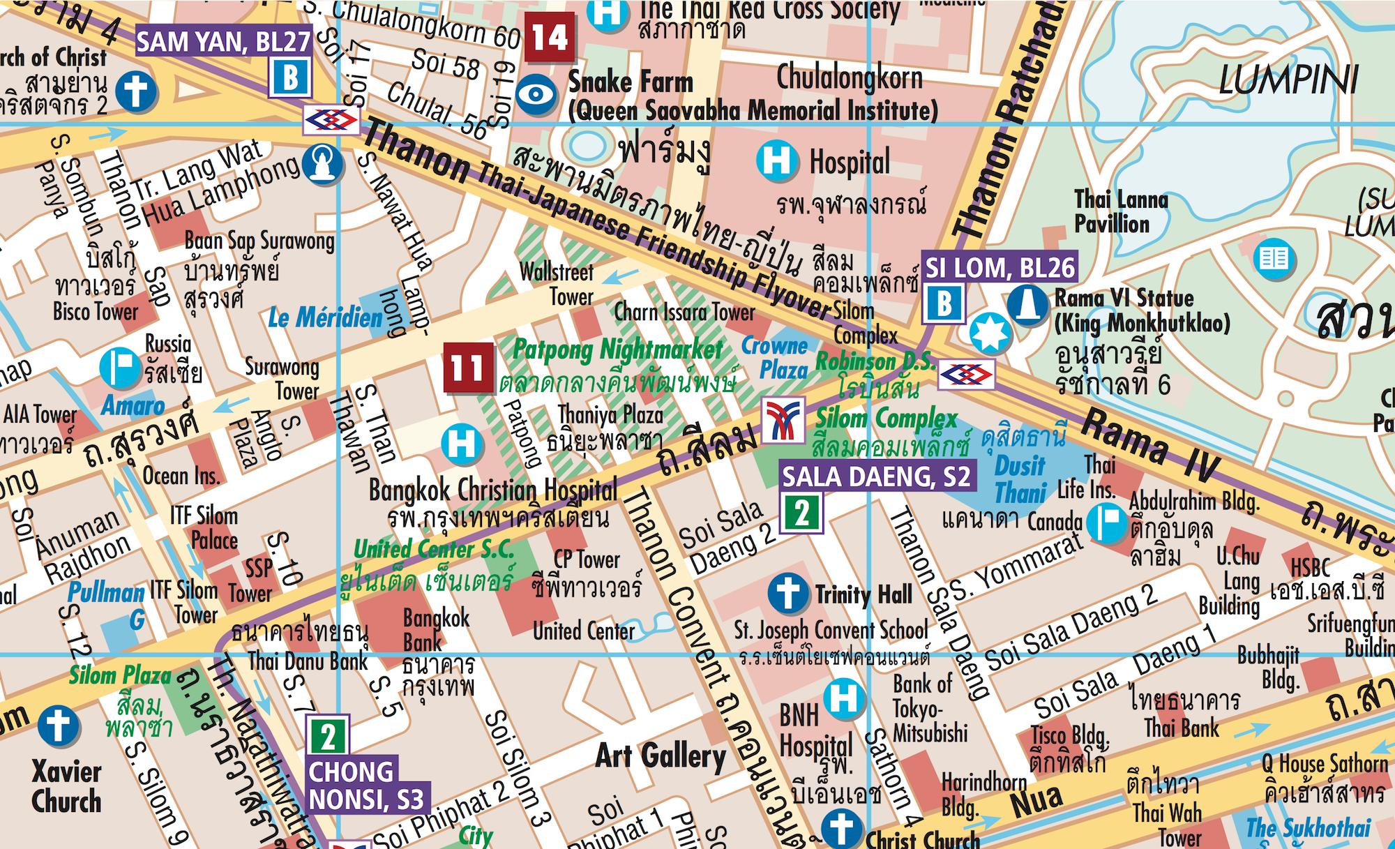 Bild: 9783866093782 | Bangkok 1 : 14 000. City Centre Map | (Land-)Karte | Borch Maps | 2 S.