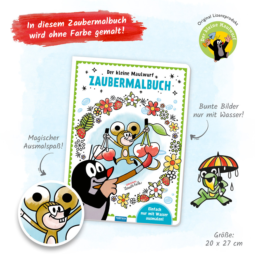 Bild: 9783965528093 | Trötsch Der kleine Maulwurf Malbuch Zaubermalbuch | Malbuch Ausmalbuch