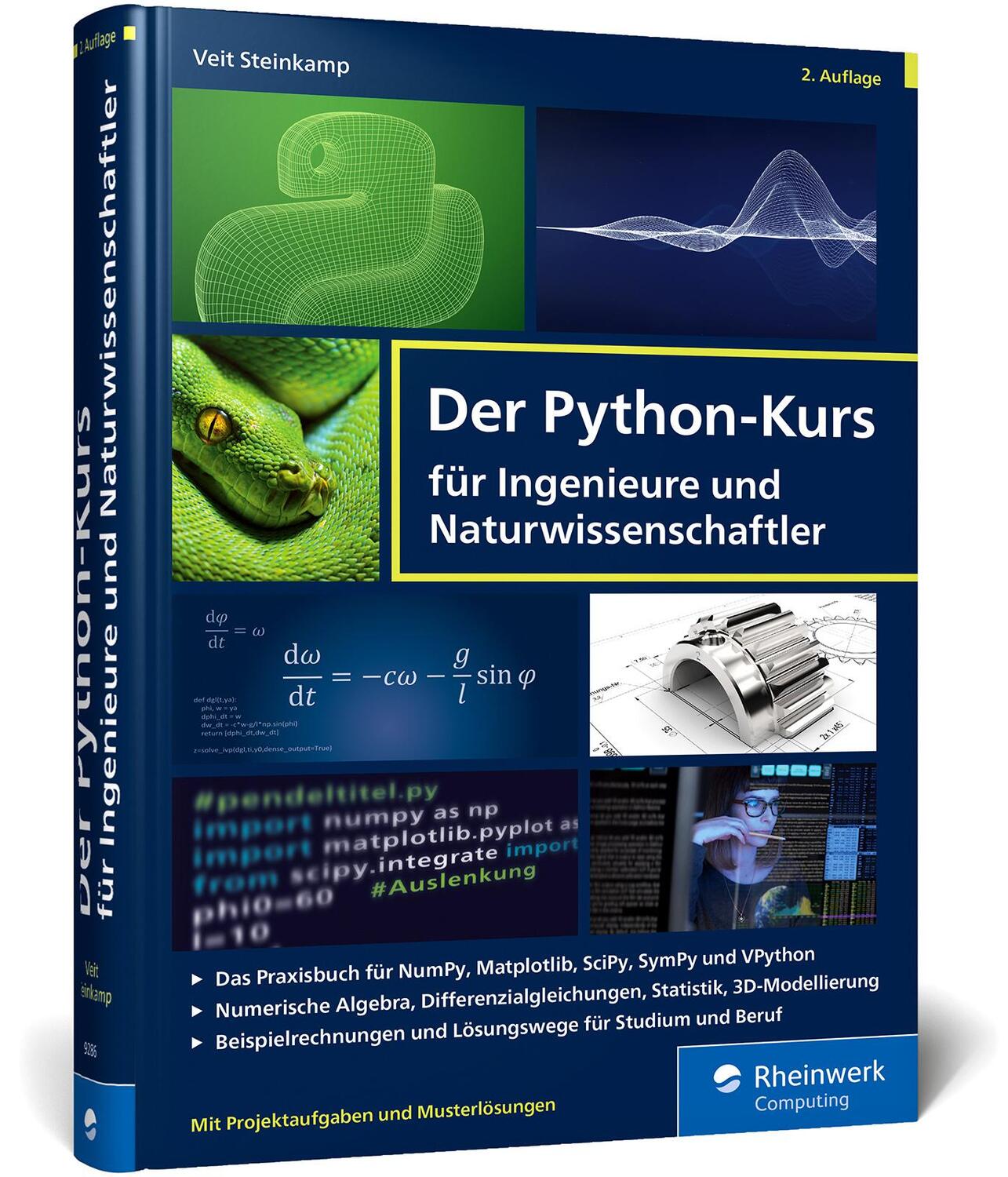 Cover: 9783836292863 | Der Python-Kurs für Ingenieure und Naturwissenschaftler | Steinkamp