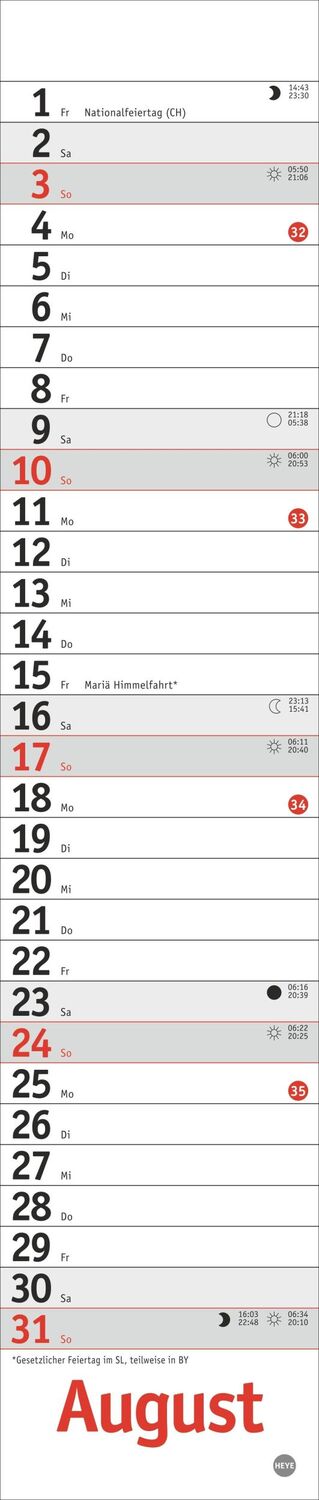 Bild: 9783756406364 | Langplaner mini, rot 2025 | Heye | Kalender | Bürokalender Heye | 2025