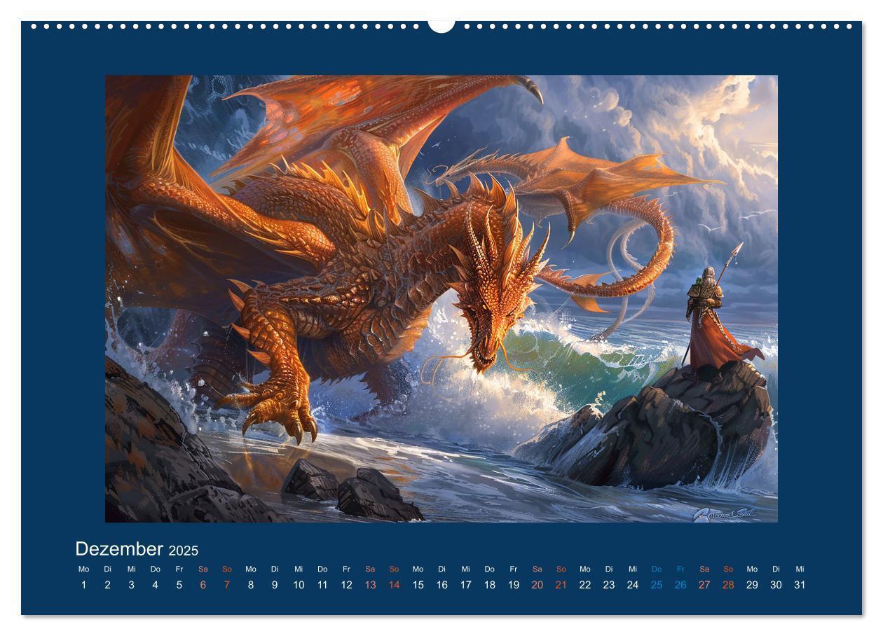 Bild: 9783383821424 | Drachenkrieger (Wandkalender 2025 DIN A2 quer), CALVENDO...