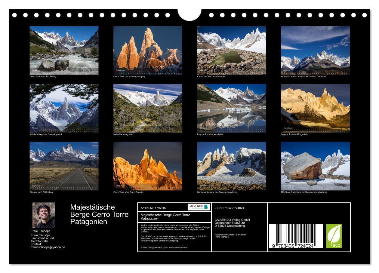 Bild: 9783435724024 | Majestätische Berge Cerro Torre Patagonien (Wandkalender 2025 DIN...