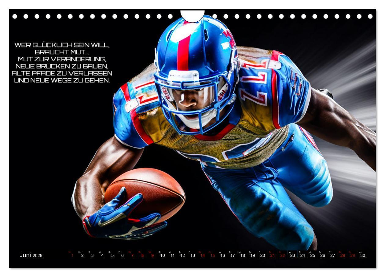 Bild: 9783383850394 | American Football und Motivation (Wandkalender 2025 DIN A4 quer),...