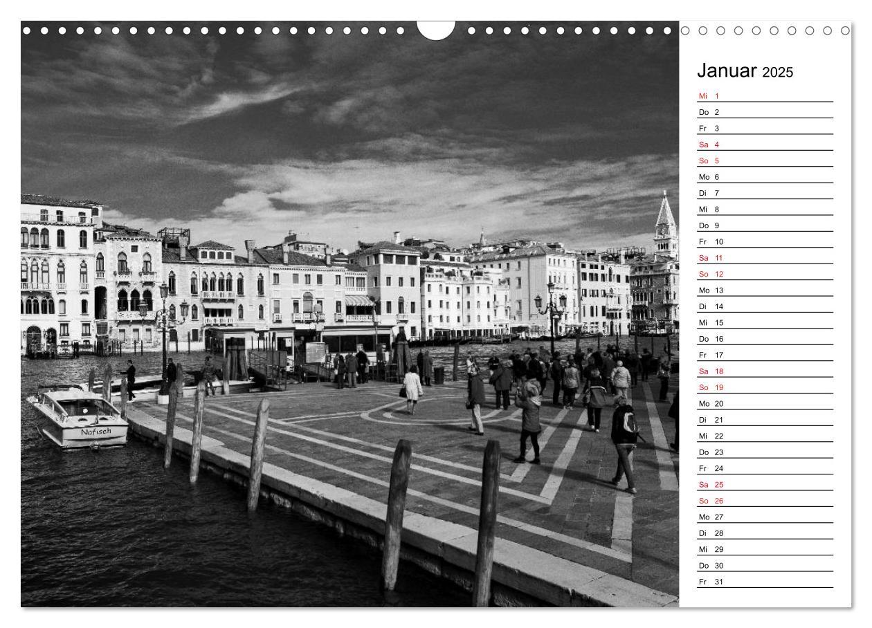 Bild: 9783435532735 | Venedig schwarz-weiß (Wandkalender 2025 DIN A3 quer), CALVENDO...