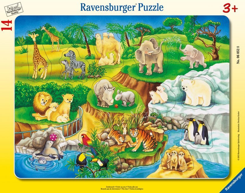 Cover: 4005556060528 | Ravensburger Kinderpuzzle - 06052 Zoobesuch - Rahmenpuzzle für...