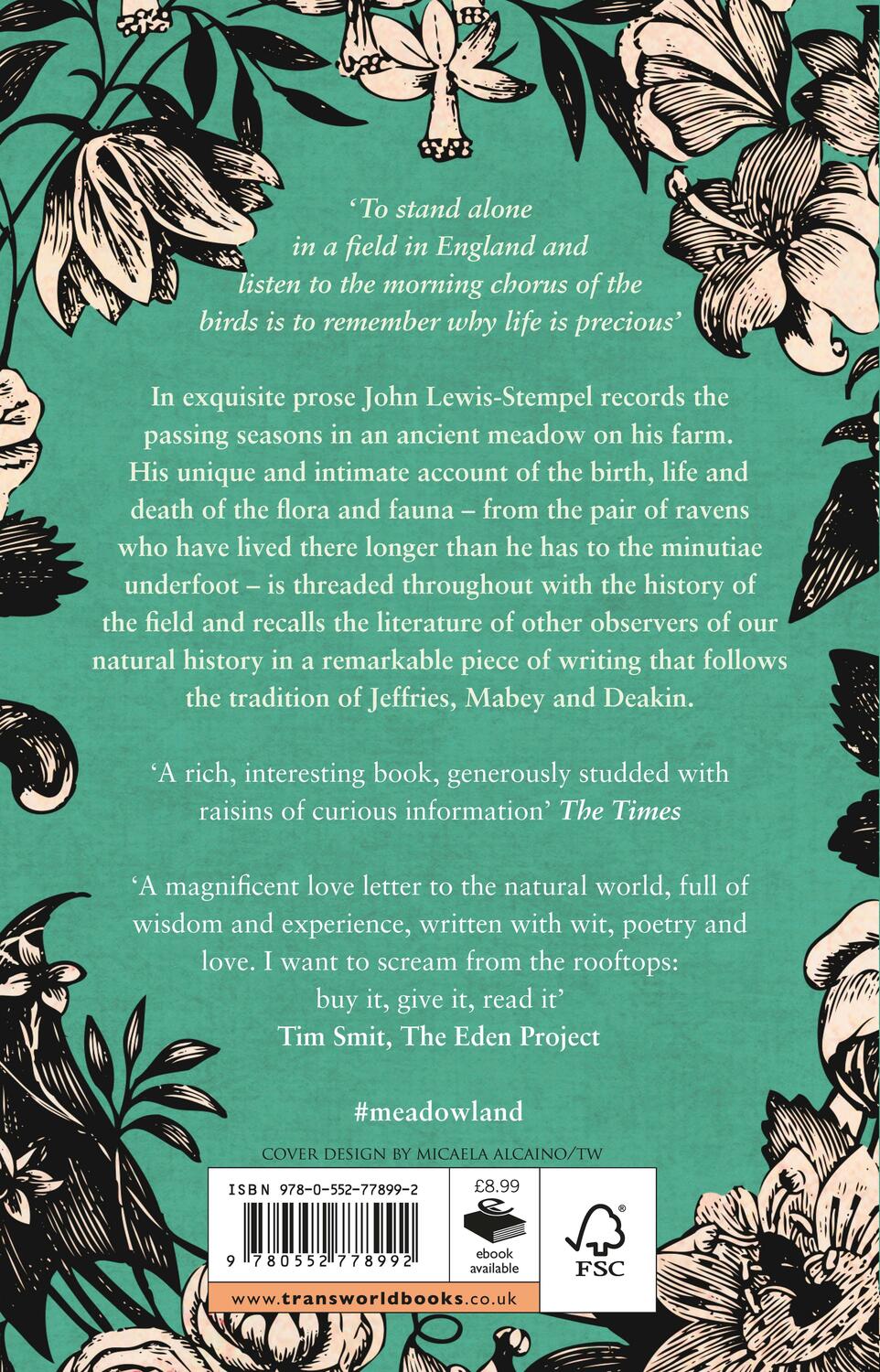 Rückseite: 9780552778992 | Meadowland | the private life of an English field | John Lewis-Stempel
