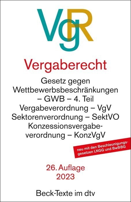 Cover: 9783423531788 | Vergaberecht VgR | Taschenbuch | LXIII | Deutsch | 2022 | DTV