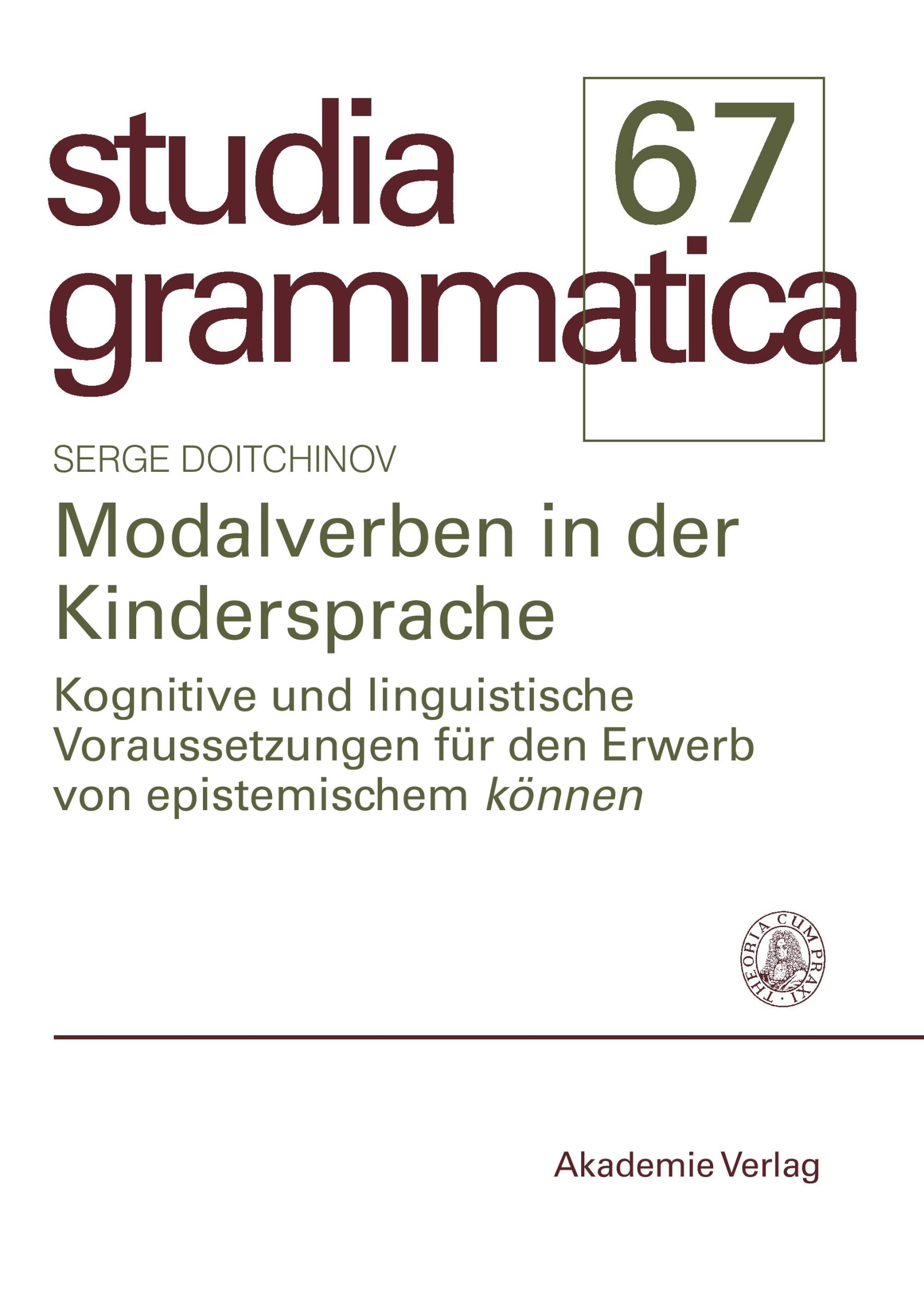 Cover: 9783050044330 | Modalverben in der Kindersprache | Serge Doitchinov | Taschenbuch