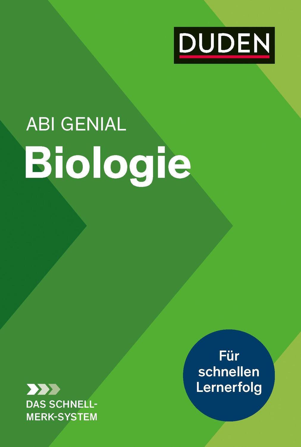 Cover: 9783411707355 | Abi genial Biologie: Das Schnell-Merk-System | Wilfried Probst (u. a.)