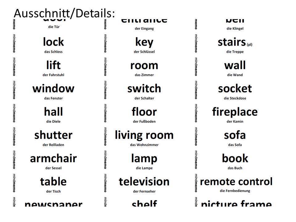 Bild: 9783954130375 | mindmemo Vokabel Sticker - Grundwortschatz English / Deutsch - 280...