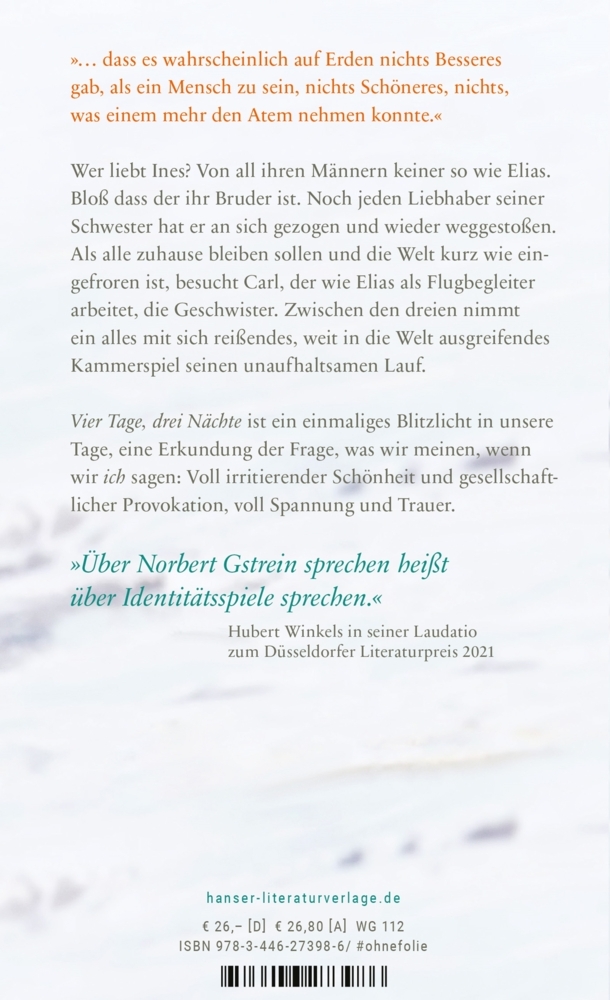 Bild: 9783446273986 | Vier Tage, drei Nächte | Roman | Norbert Gstrein | Buch | 352 S.