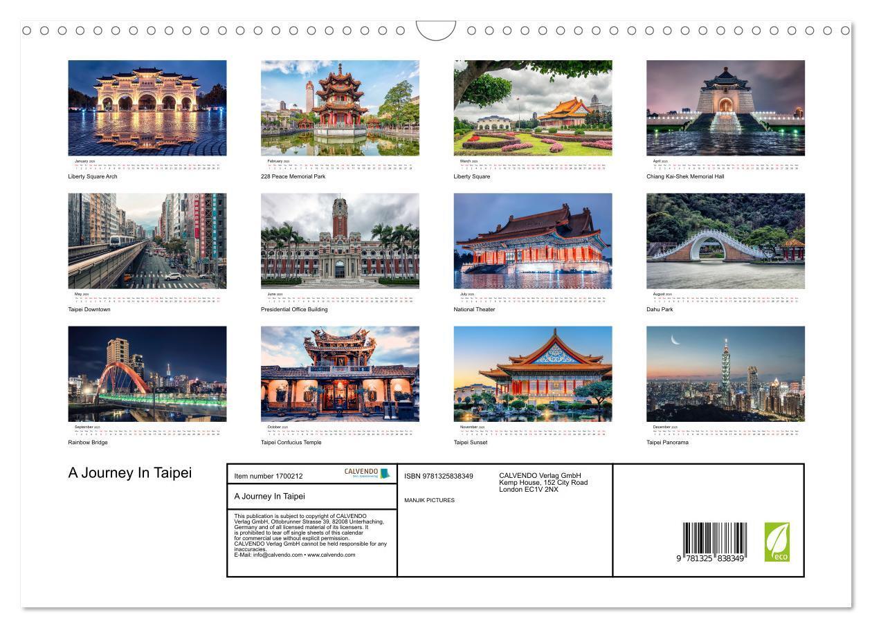 Bild: 9781325838349 | A Journey In Taipei (Wall Calendar 2025 DIN A3 landscape), CALVENDO...