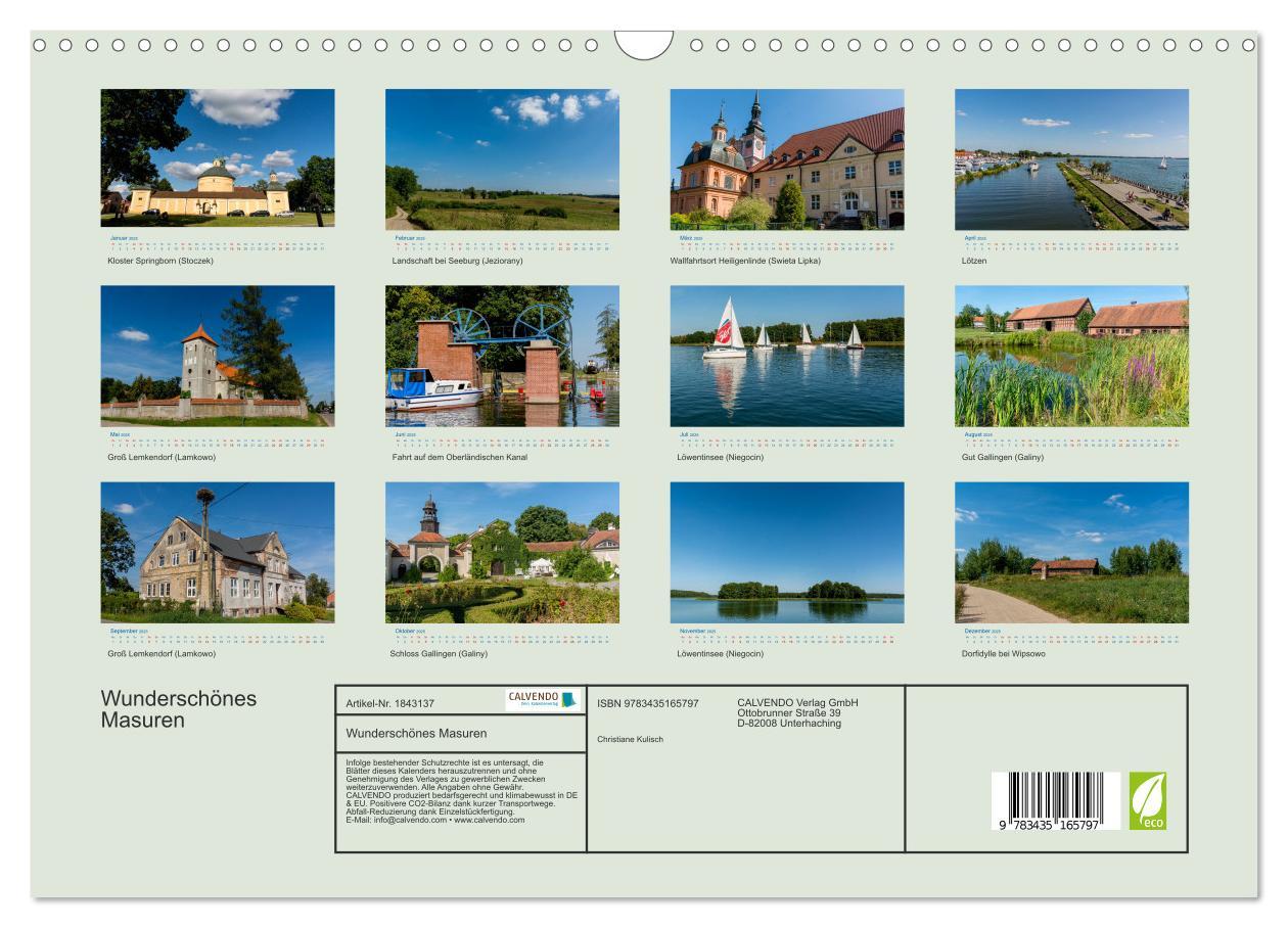 Bild: 9783435165797 | Wunderschönes Masuren (Wandkalender 2025 DIN A3 quer), CALVENDO...