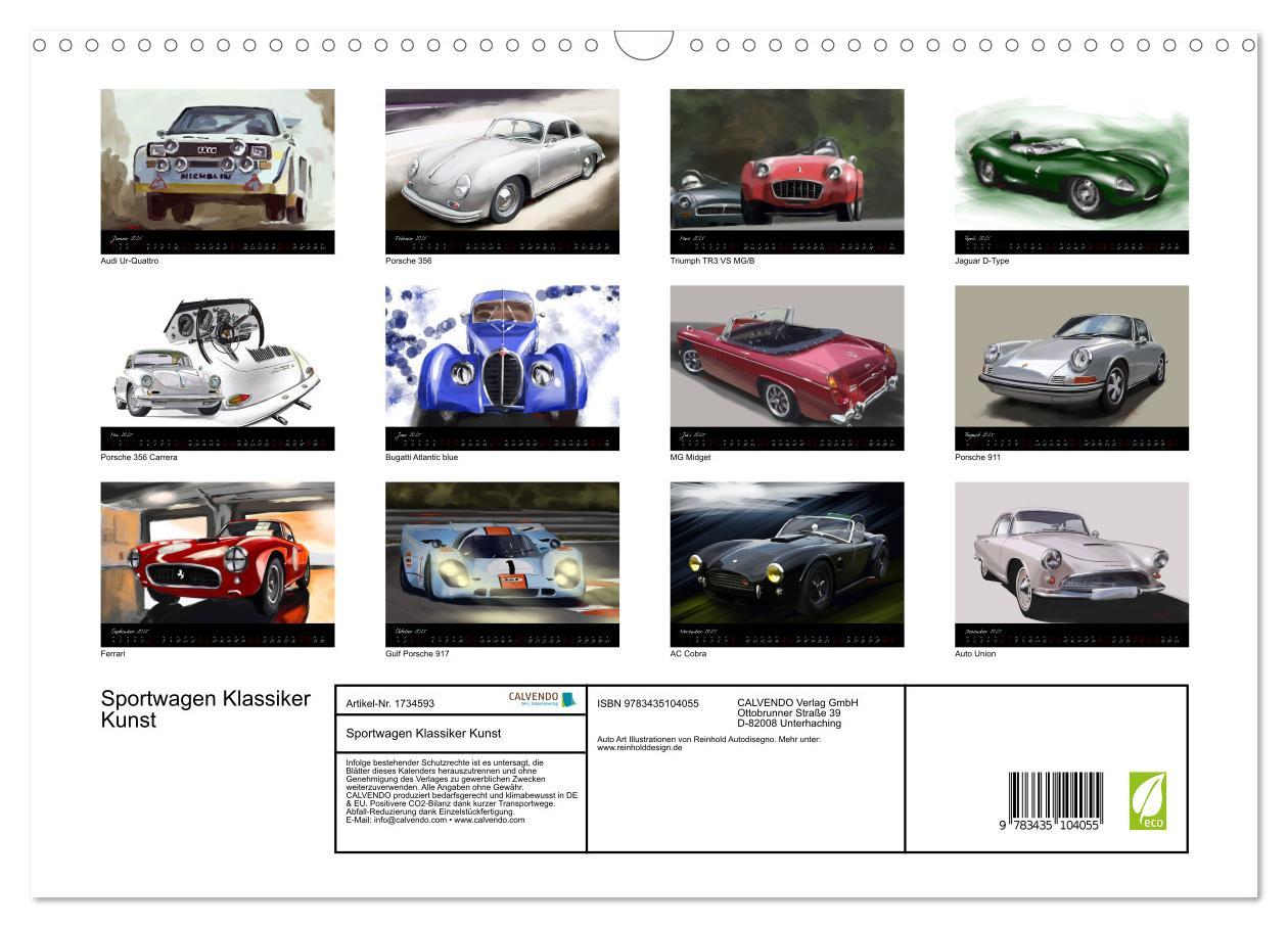 Bild: 9783435104055 | Sportwagen Klassiker Kunst (Wandkalender 2025 DIN A3 quer),...