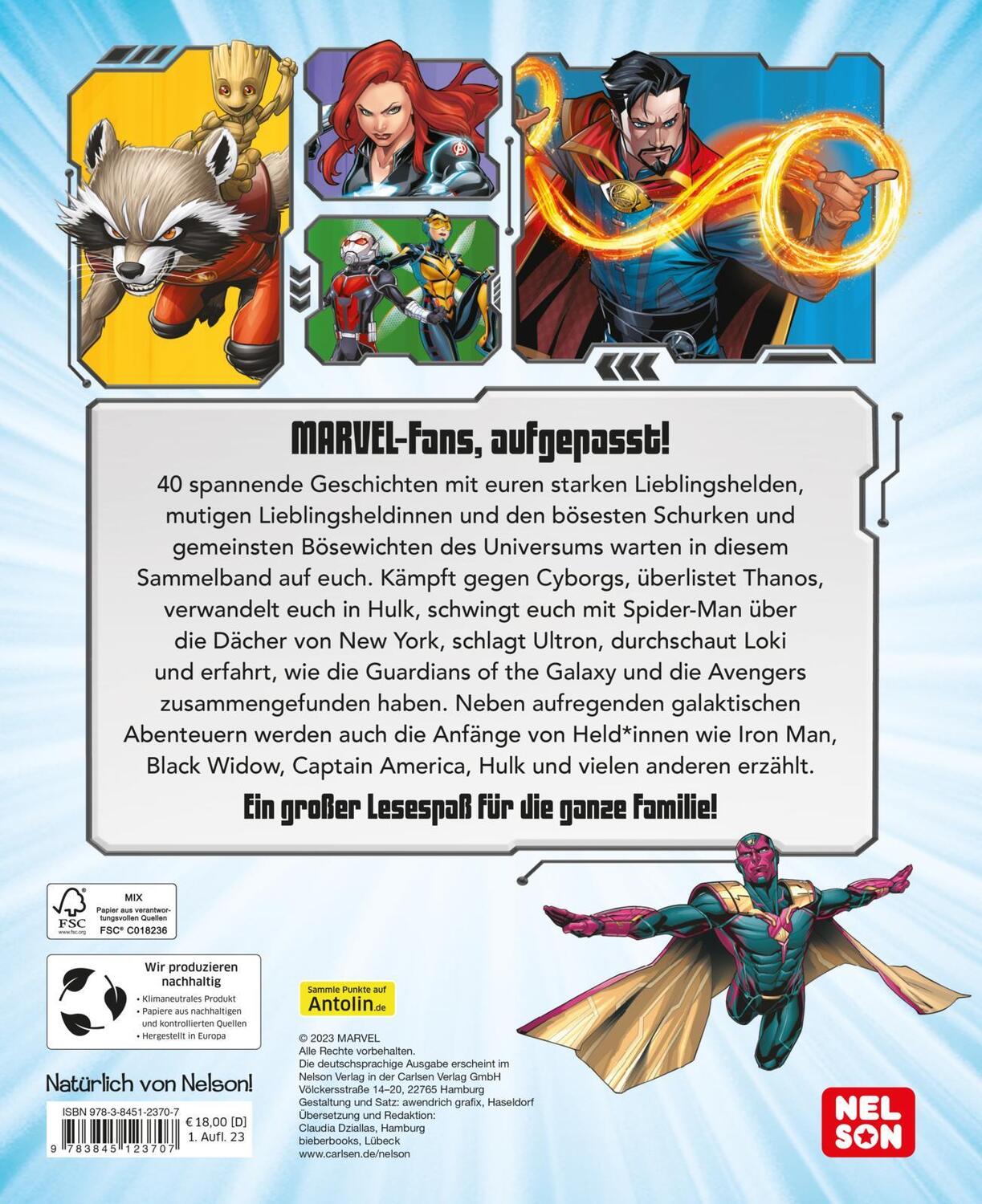 Rückseite: 9783845123707 | Marvel: Das große Geschichtenbuch | Buch | MARVEL | 272 S. | Deutsch