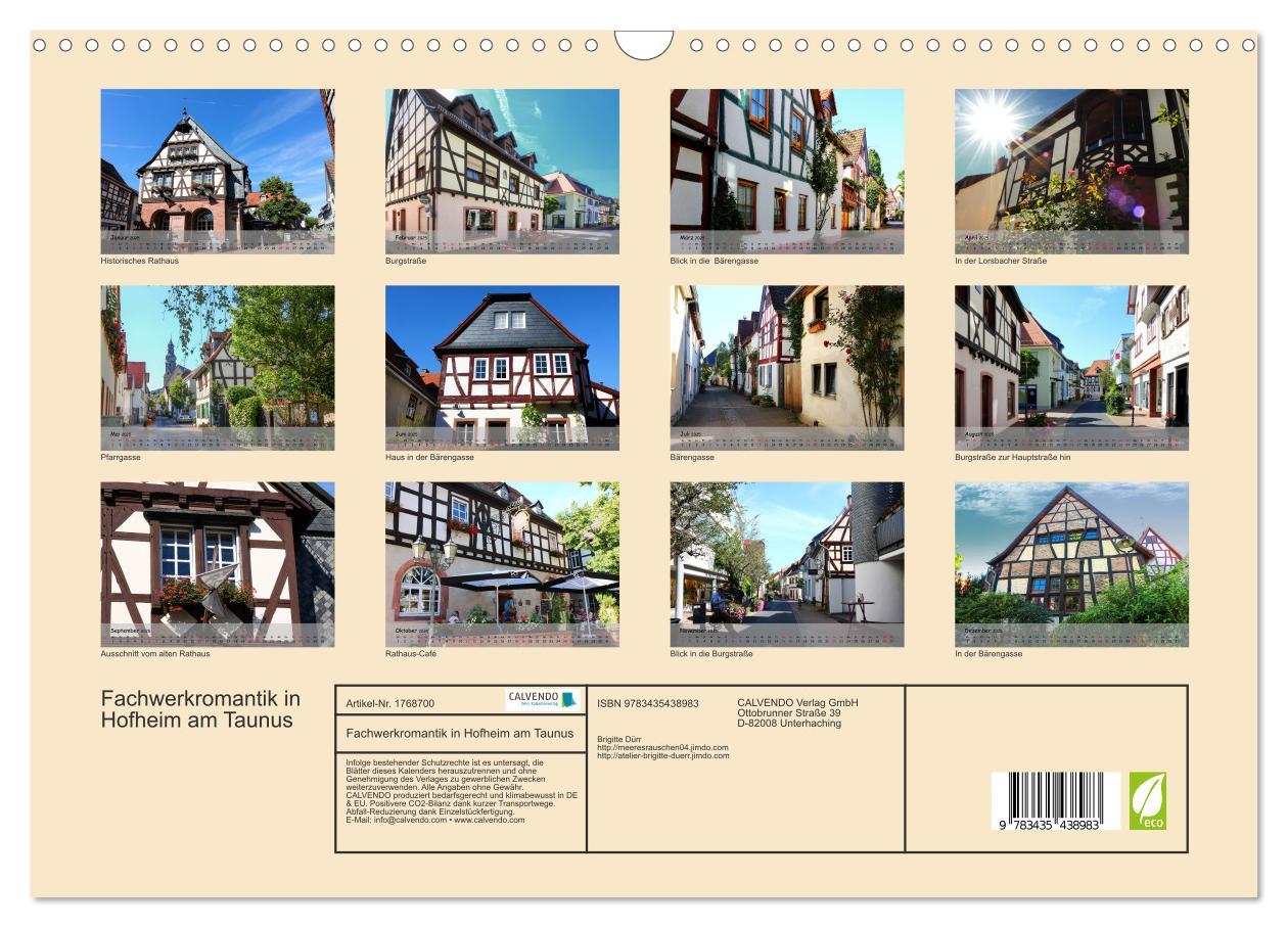 Bild: 9783435438983 | Fachwerkromantik in Hofheim am Taunus (Wandkalender 2025 DIN A3...