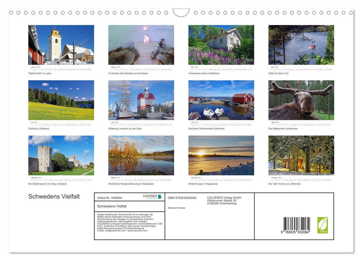 Bild: 9783435832064 | Schwedens Vielfalt (Wandkalender 2025 DIN A3 quer), CALVENDO...