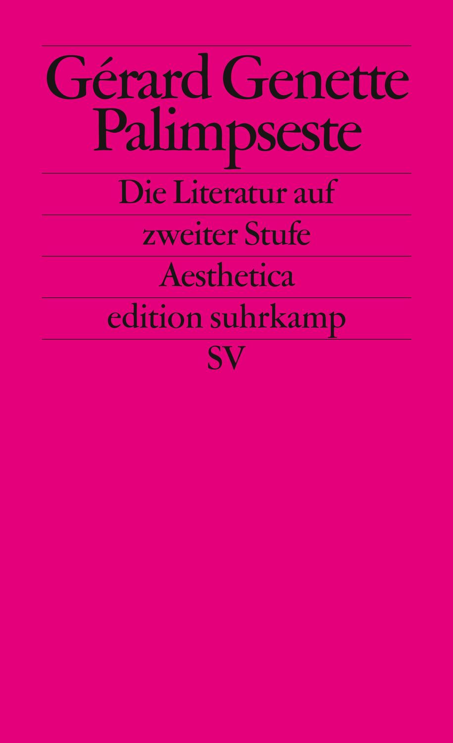 Cover: 9783518116838 | Palimpseste | Die Literatur auf zweiter Stufe. (Aesthetica) | Genette