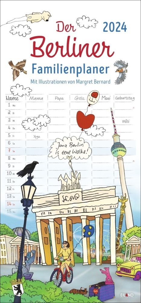Cover: 9783964023230 | Der Berliner Familienplaner 2024. Berlin-Kalender mit liebevollen...