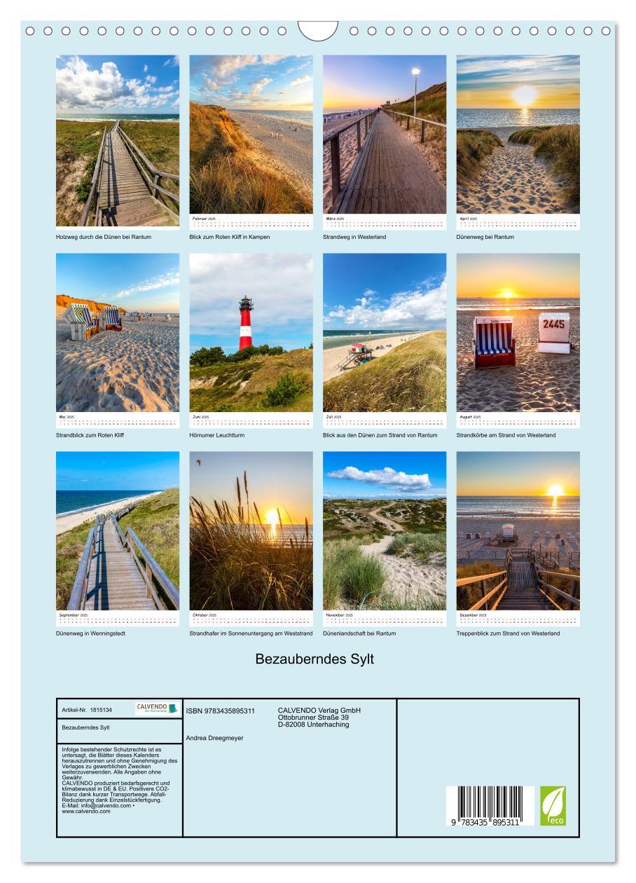 Bild: 9783435895311 | Bezauberndes Sylt (Wandkalender 2025 DIN A3 hoch), CALVENDO...