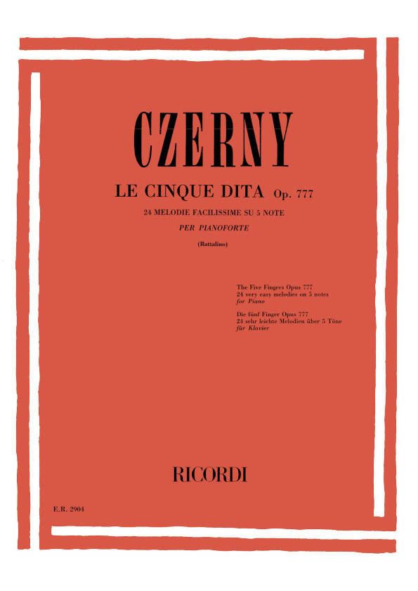 Cover: 9790041829043 | Le Cinque Dita Op. 777 | Carl Czerny | Partitur | 1993 | Ricordi