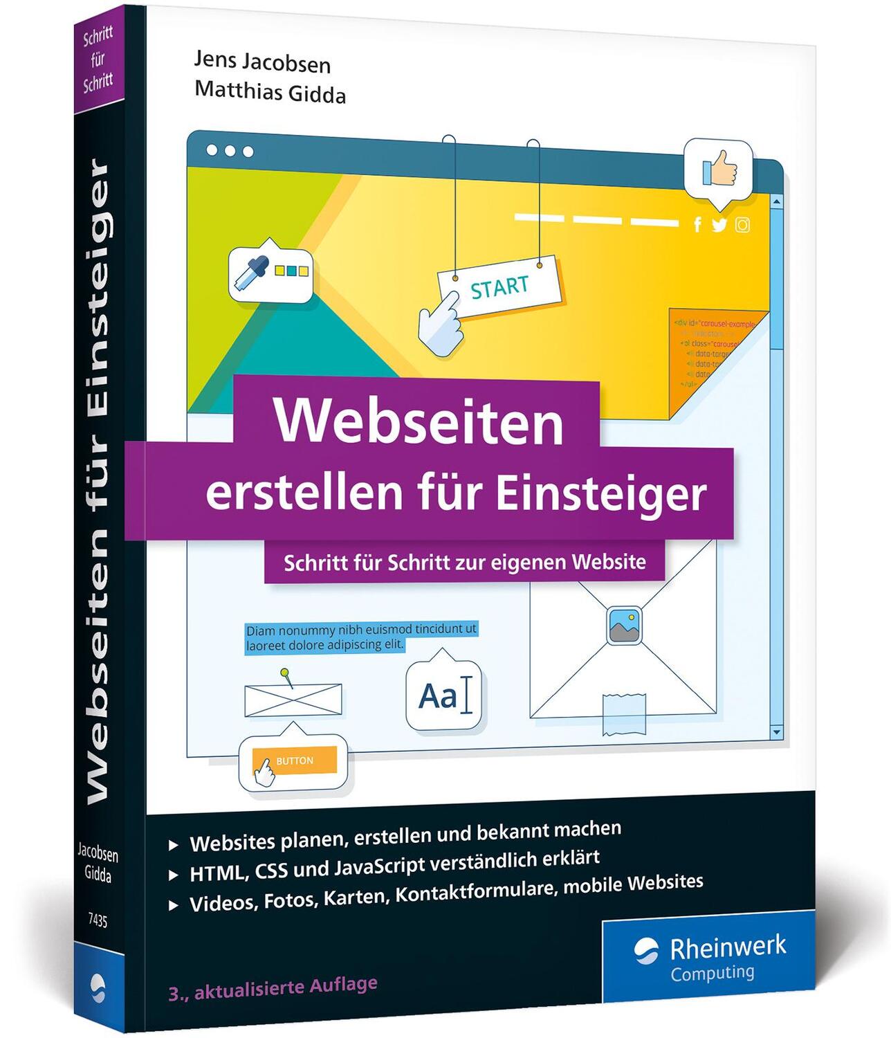 Cover: 9783836274357 | Webseiten erstellen für Einsteiger | Jens Jacobsen (u. a.) | Buch