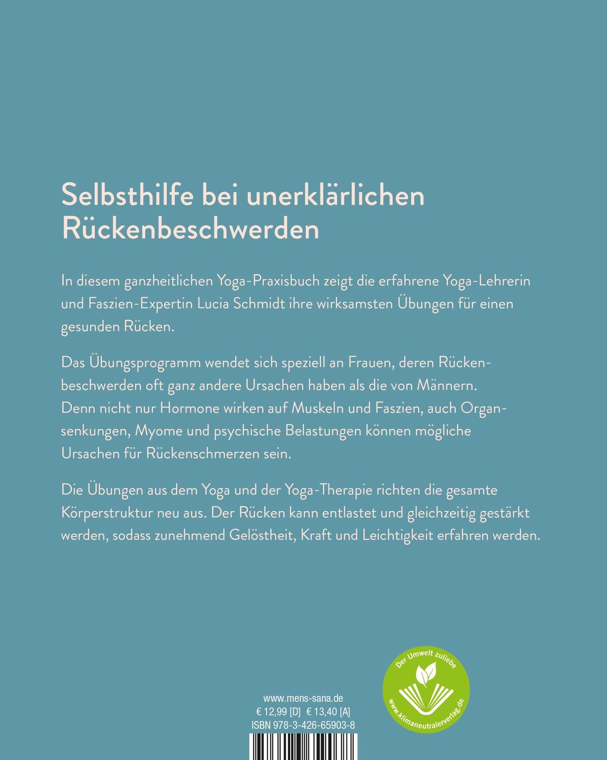 Rückseite: 9783426659038 | Das RückenHeilbuch für Frauen | Lucia Schmidt | Taschenbuch | 96 S.
