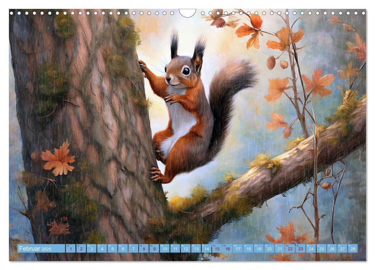 Bild: 9783383837142 | Der Eichhörnchen-Kalender (Wandkalender 2025 DIN A3 quer), CALVENDO...