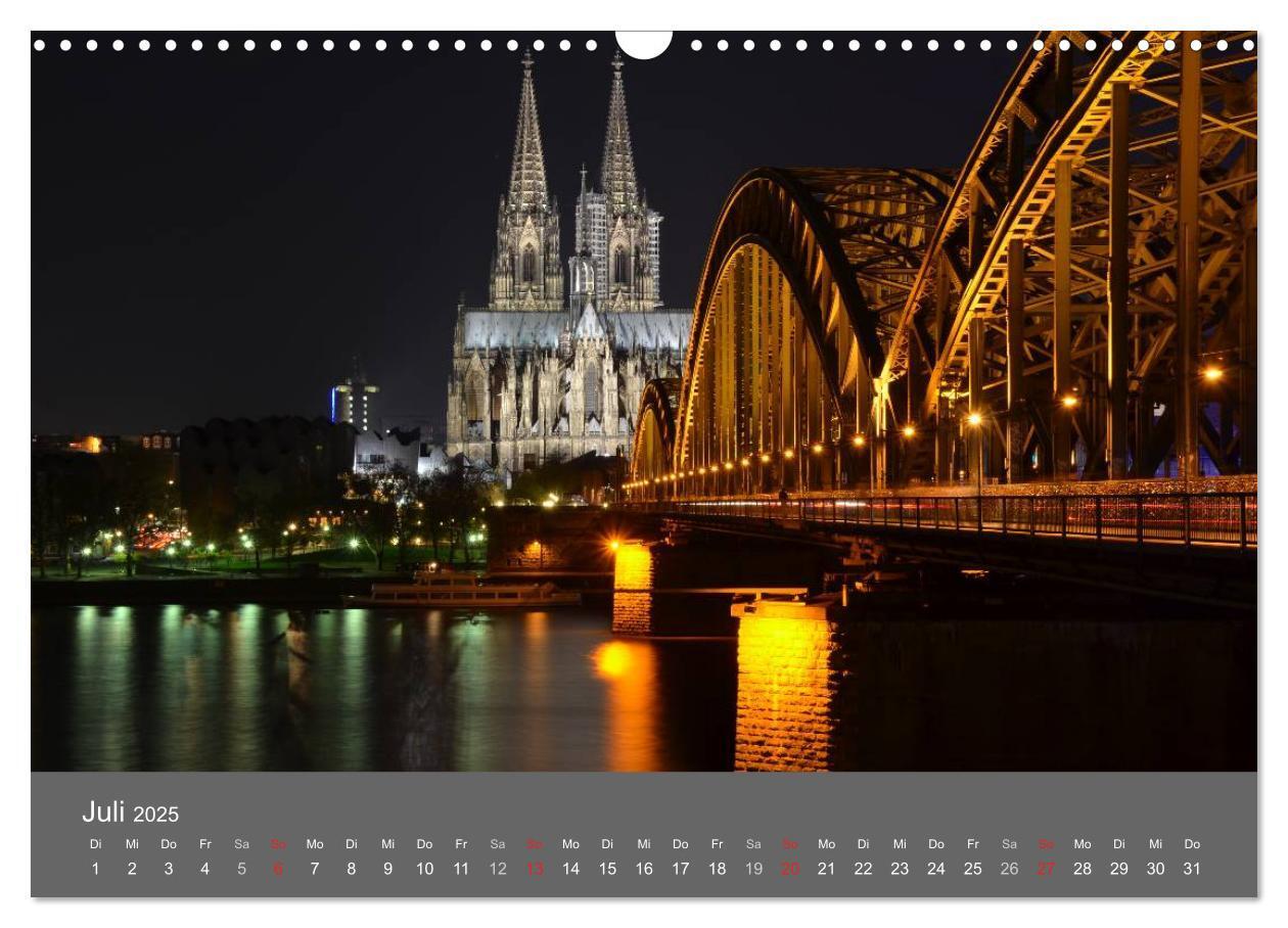 Bild: 9783435689521 | KÖLN BEI NACHT (Wandkalender 2025 DIN A3 quer), CALVENDO...