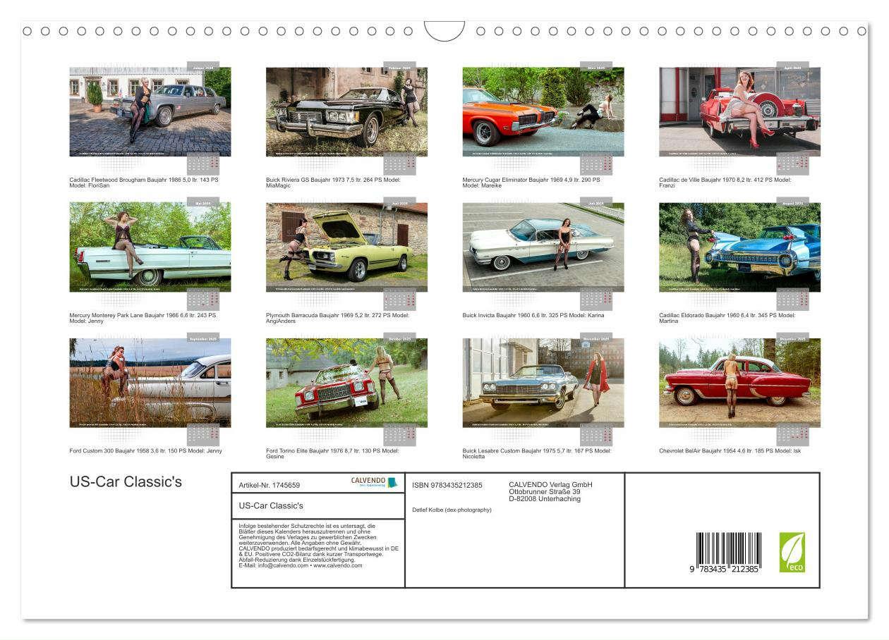 Bild: 9783435212385 | US-Car Classic's (Wandkalender 2025 DIN A3 quer), CALVENDO...