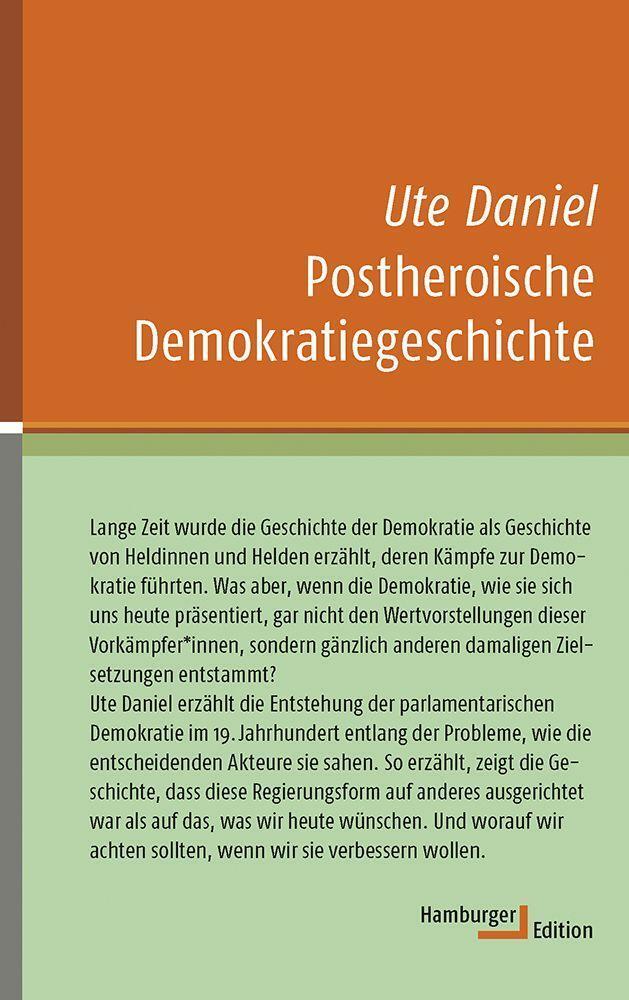 Cover: 9783868543452 | Postheroische Demokratiegeschichte | Ute Daniel | Buch | kleine reihe