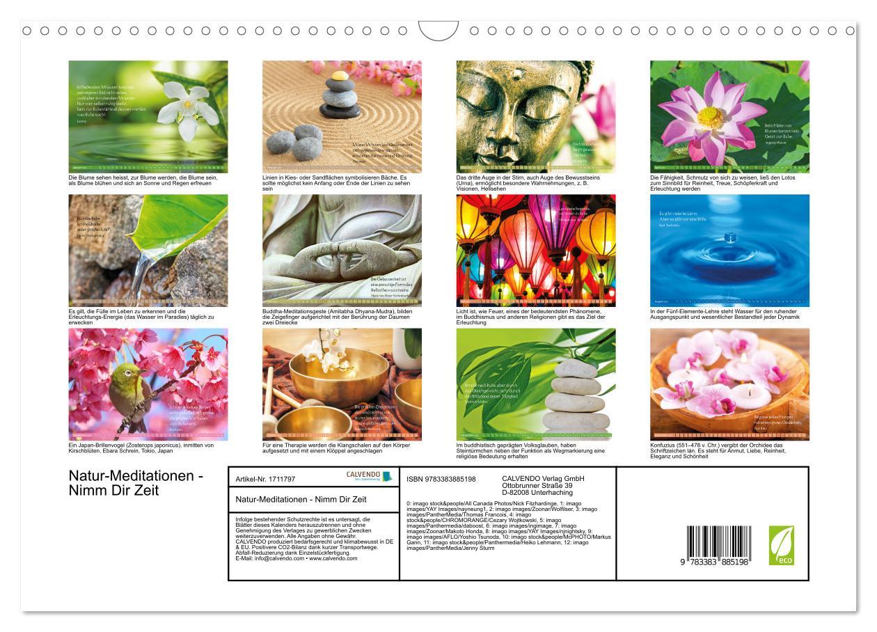 Bild: 9783383885198 | Natur-Meditationen - Nimm Dir Zeit (Wandkalender 2025 DIN A3 quer),...