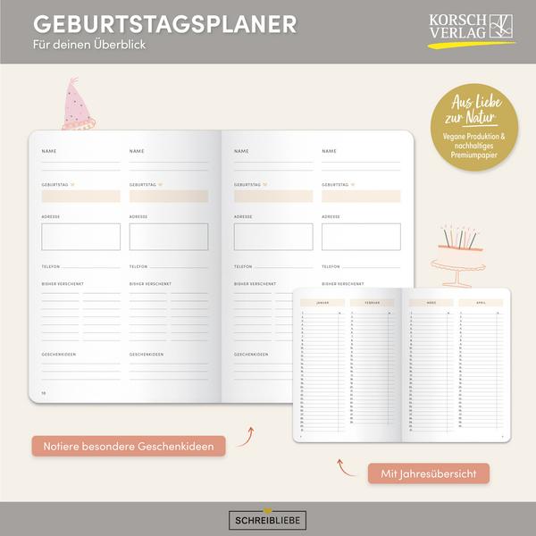 Bild: 9783731882329 | Geburtstagsplaner | Verlag Korsch | Kalender | 72 S. | Deutsch