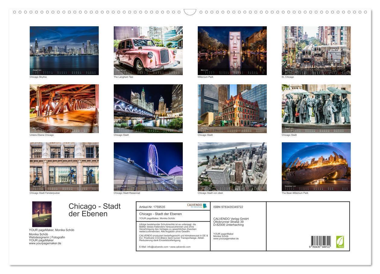 Bild: 9783435349722 | Chicago - Stadt der Ebenen (Wandkalender 2025 DIN A2 quer),...