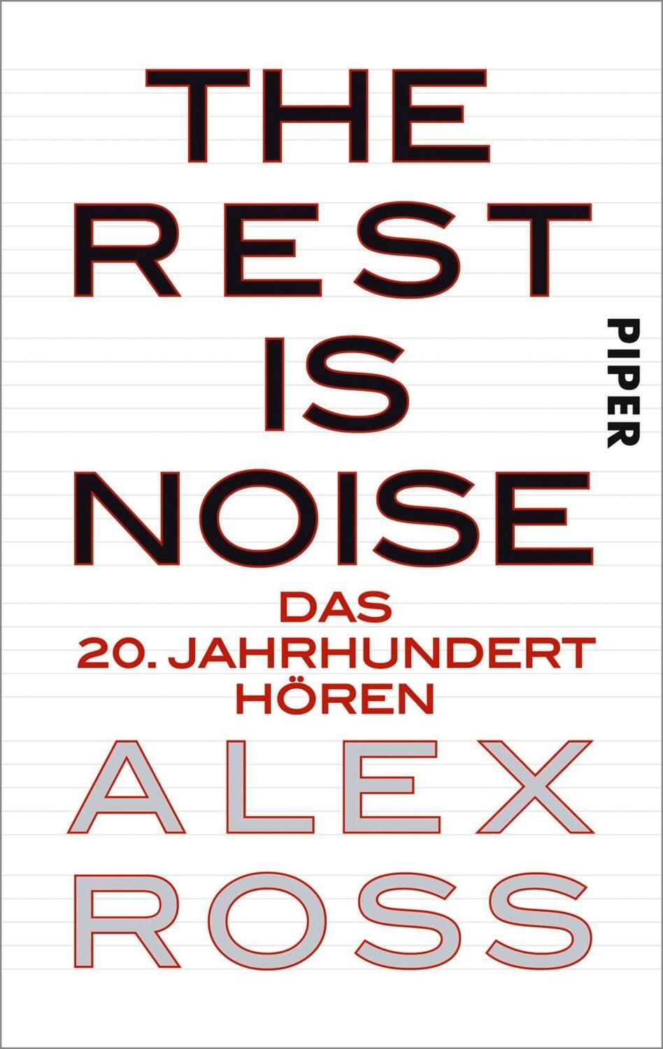 Cover: 9783492301893 | The Rest is Noise | Das 20. Jahrhundert hören | Alex Ross | Buch