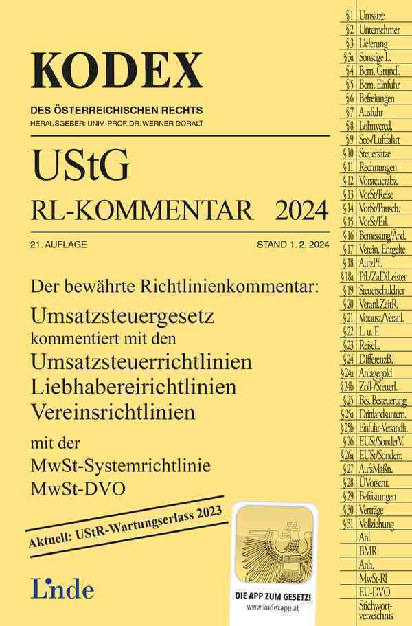 Cover: 9783707349566 | KODEX UStG-Richtlinien-Kommentar 2024 | Robert Pernegger | Taschenbuch