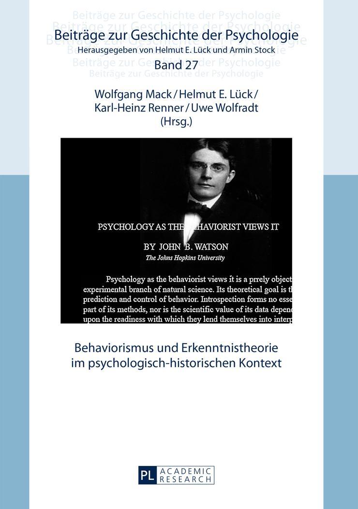 Cover: 9783631655955 | Behaviorismus und Erkenntnistheorie im psychologisch-historischen...