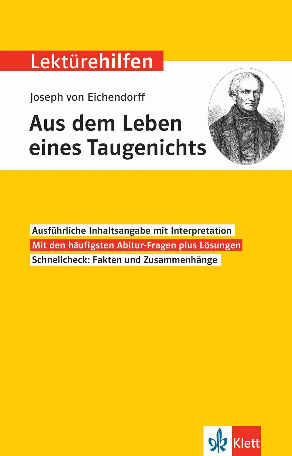 Cover: 9783129231579 | Lektürehilfen Joseph von Eichendorff, Aus dem Leben eines Taugenichts