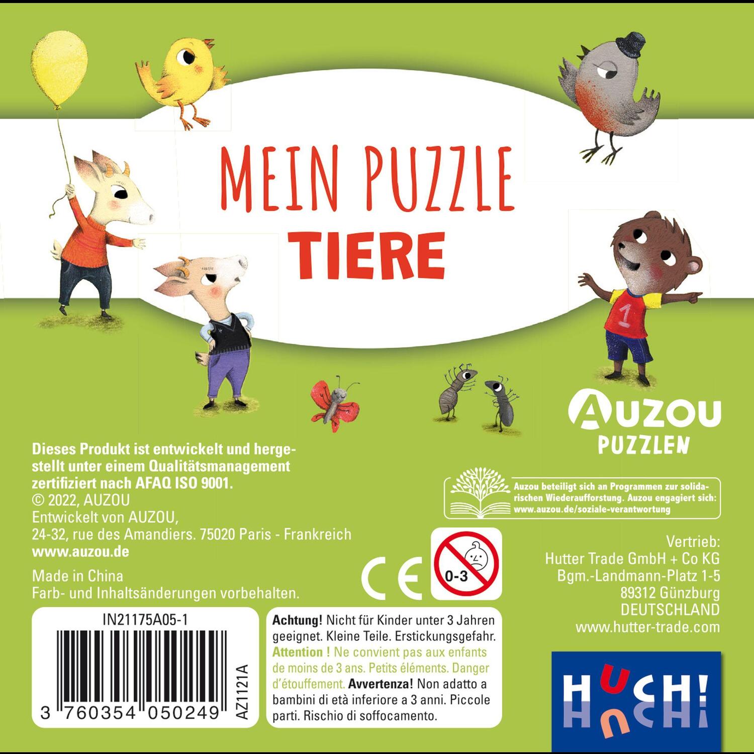 Bild: 3760354050249 | Auzou Mein Puzzle - Tiere | Auzou | Spiel | Deutsch | 2022