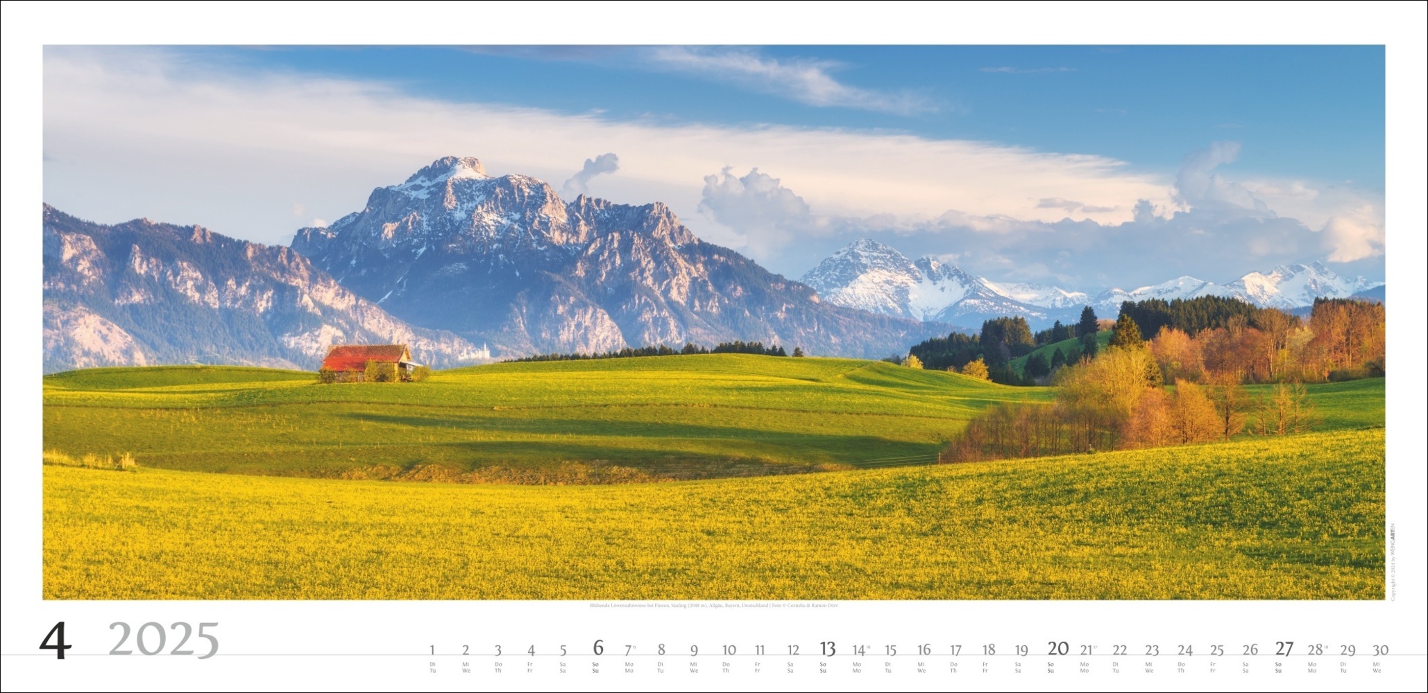 Bild: 9783839900215 | Alpenpanorama Kalender 2025 | Cornelia Dörr (u. a.) | Kalender | 14 S.