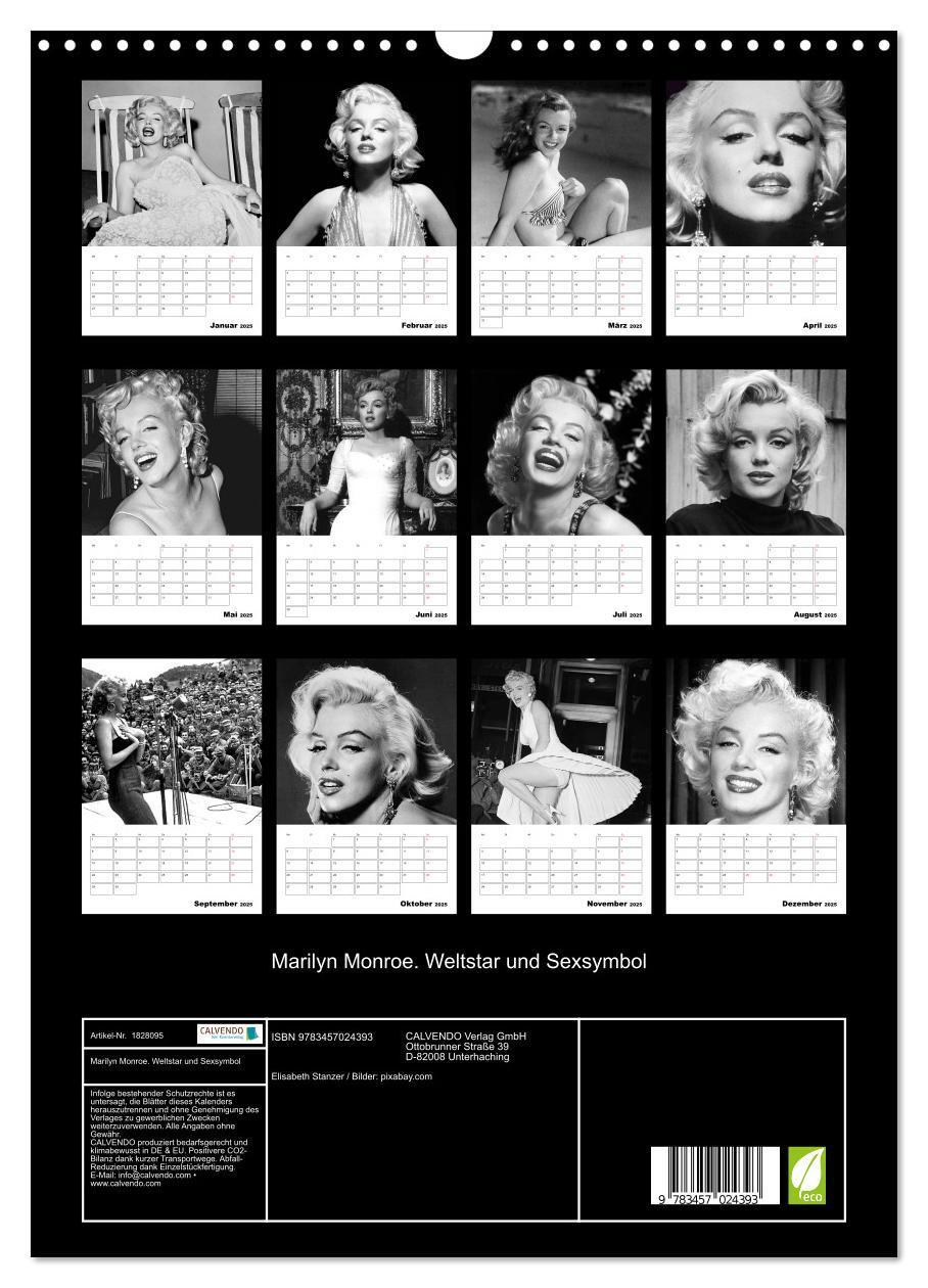 Bild: 9783457024393 | Marilyn Monroe. Weltstar und Sexsymbol (Wandkalender 2025 DIN A3...