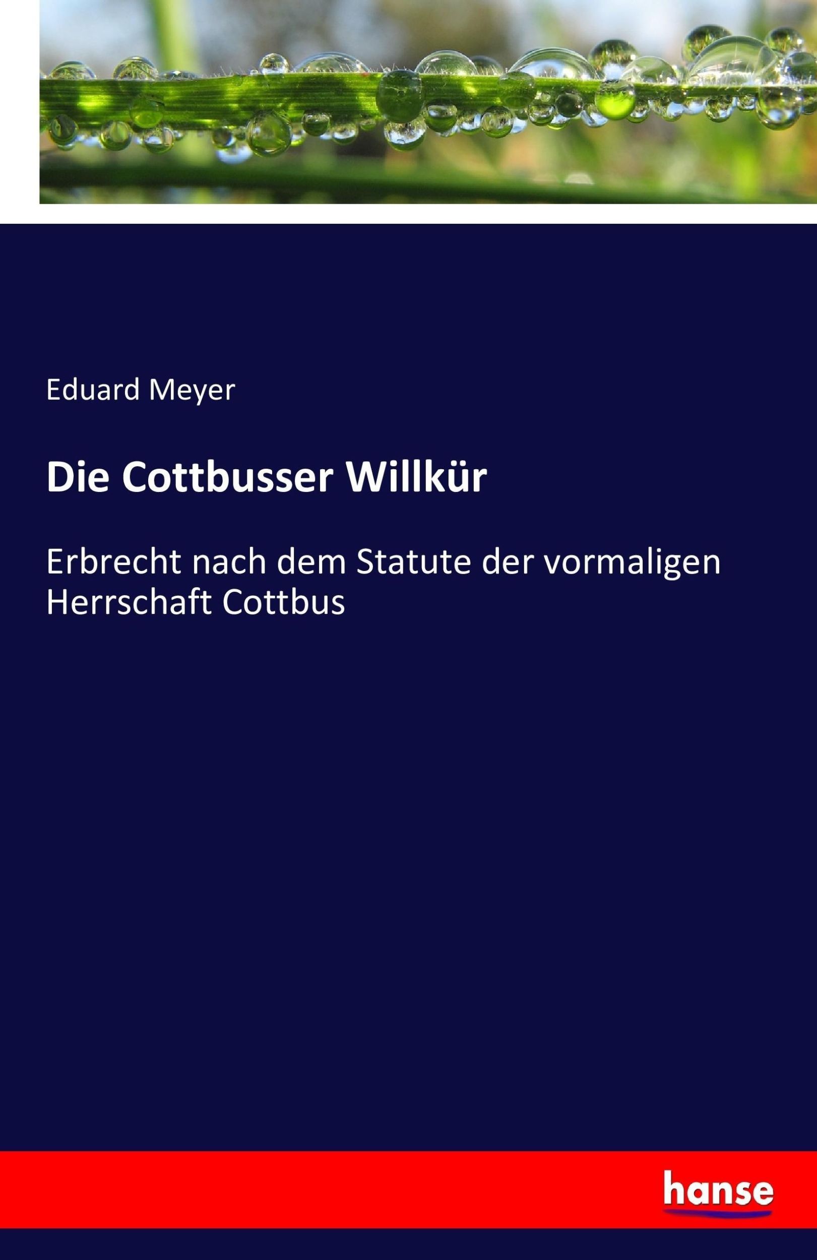 Cover: 9783743425743 | Die Cottbusser Willkür | Eduard Meyer | Taschenbuch | Paperback | 2016